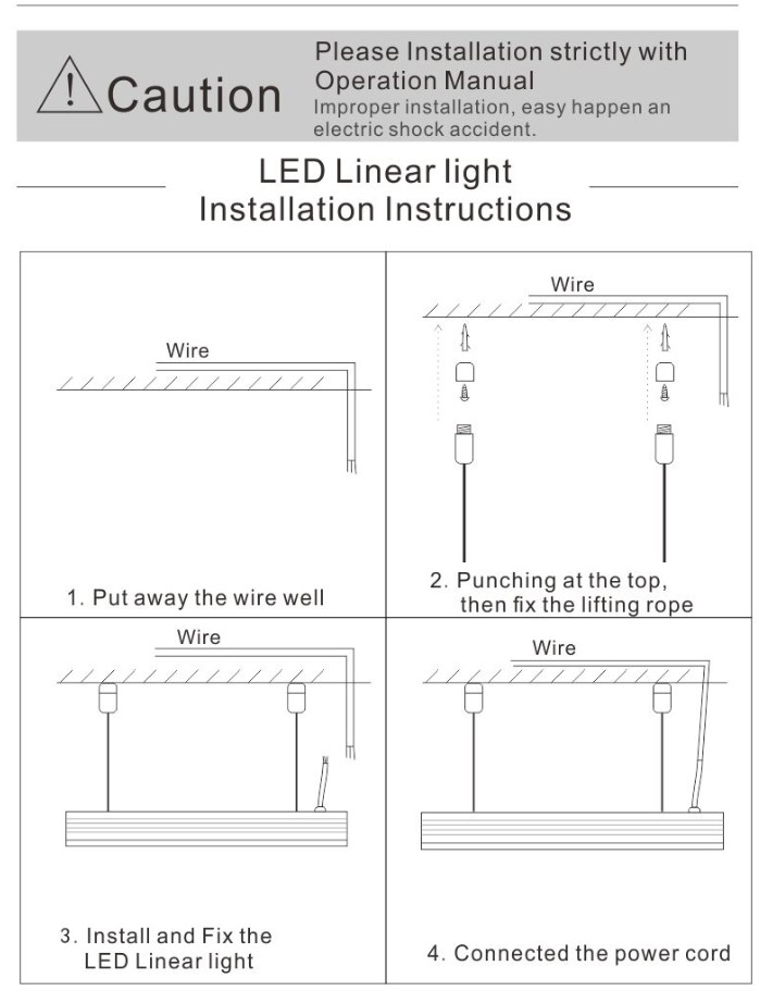 instrucciones led linear light